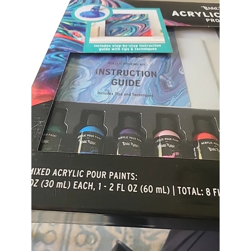 Brea Reese Acrylic Pouring Project Kit 34 Pieces Complete NEW